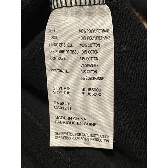 Blanc Noir Women's Asymetric Hooded Moto Jacket Faux Leather Black Size S - Picture 13 of 14